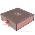 Logo personnalisé Boîte cadeau d&#39;emballage en papier rose grand